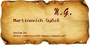 Martinovich Győző névjegykártya